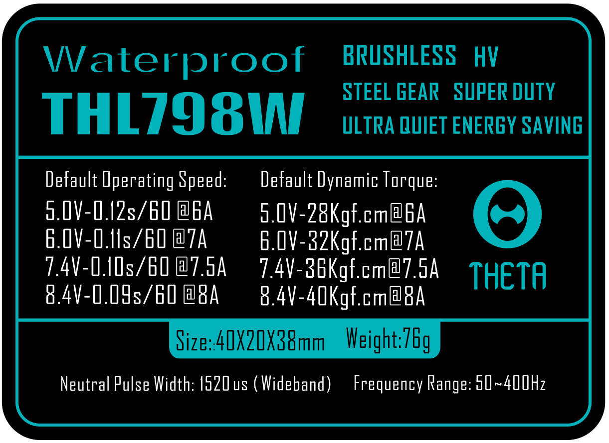THETA THL798W (Water Proof) HV Full Size Brushless Servo