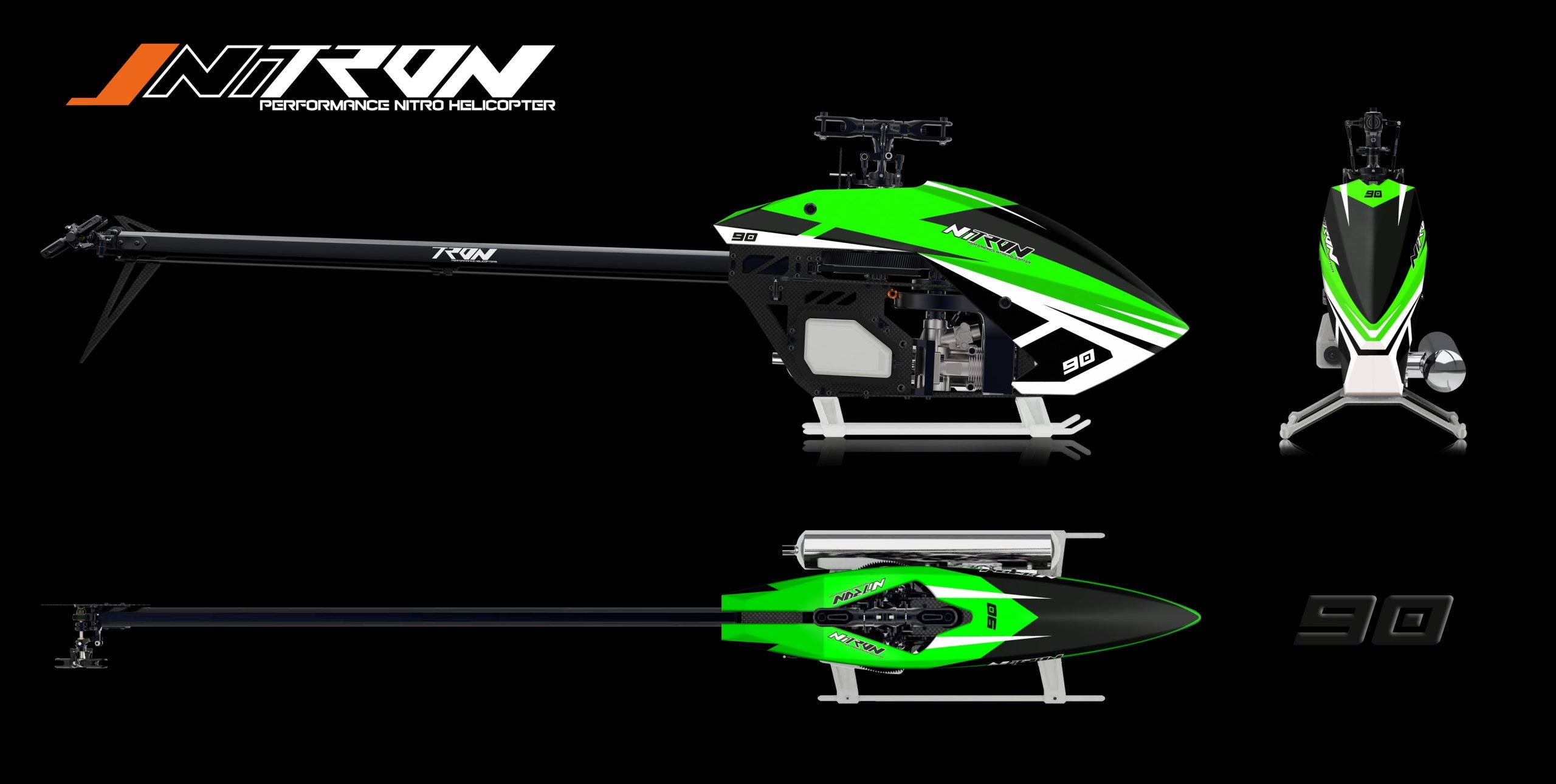 Nitron 90 Helicopter Kit Neon Green / Black