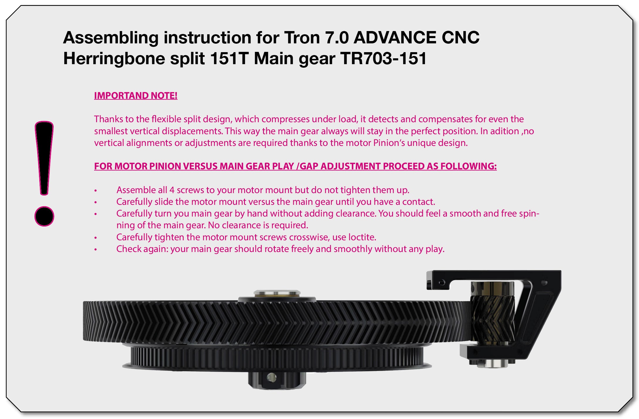 CNC herringbone Maingear 151T mod 1.0 Tron 7.0 Advance
