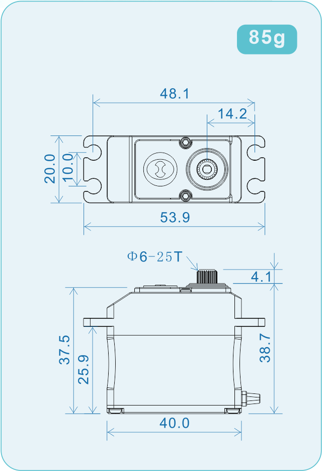 THETA Razor-X1 NFC HV Standard Brushless Servo (Aircraft)