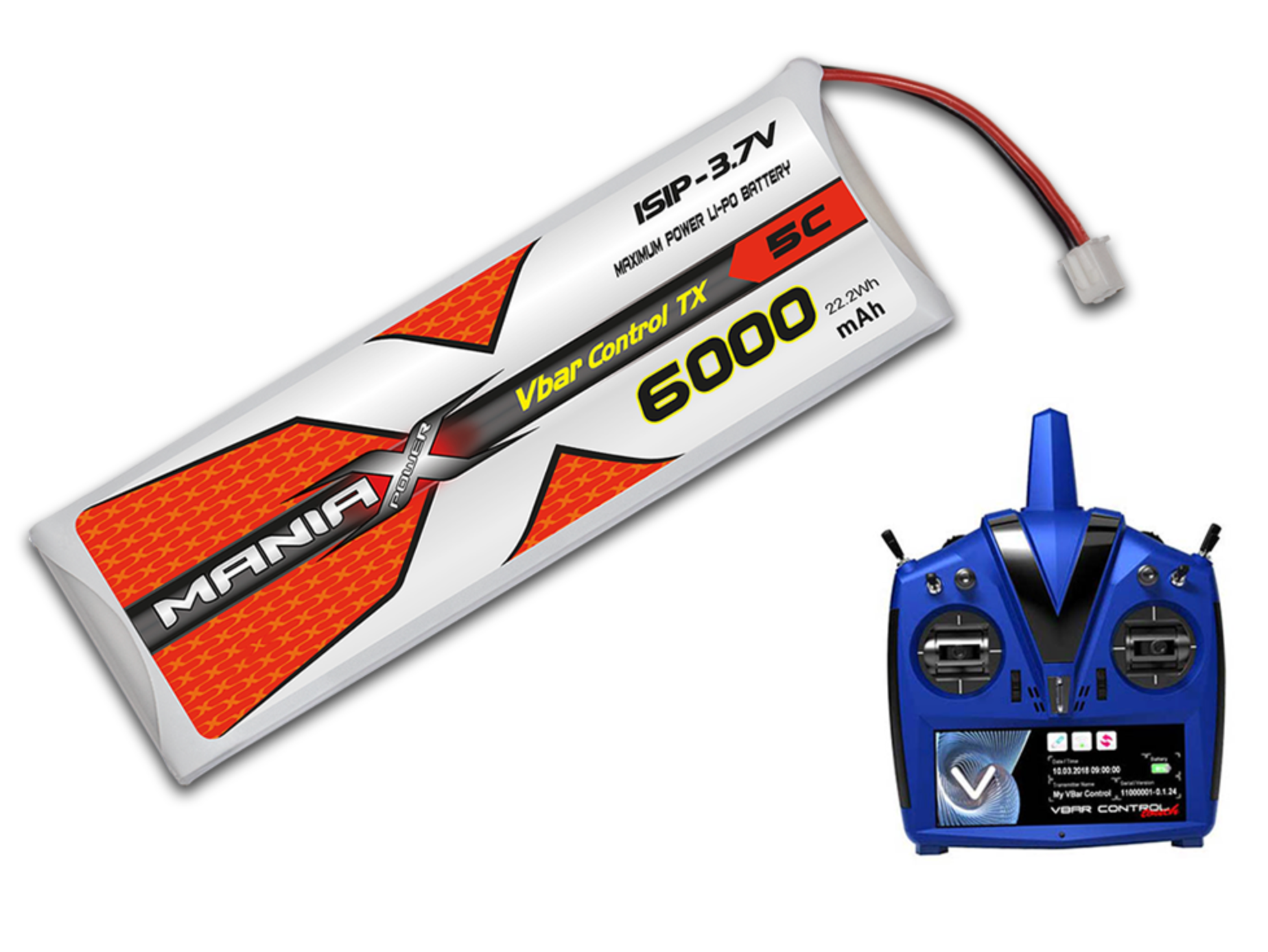 ManiaX 1S 6000mAh 5C 3.7V Lipo Battery (V Control)