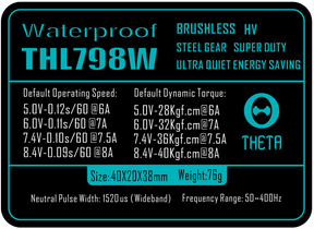 THETA THL798W (Water Proof)  HV Full Size Brushless Servo