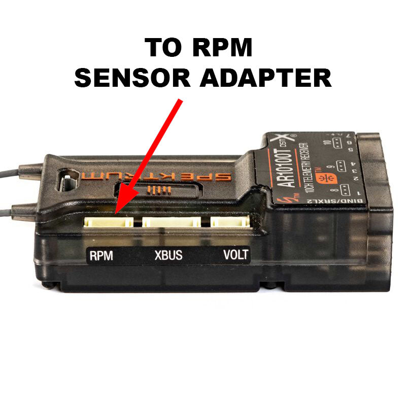 XGuard RPM sensor to JST-ZR connector adapter for Spektrum RPM telemetry 6"