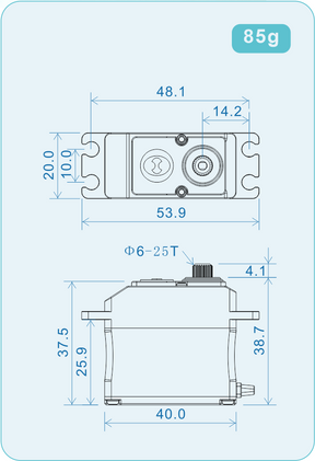 THETA Razor-X1 NFC HV Standard Brushless Servo (Aircraft)
