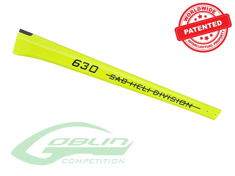Carbon Fiber Tail Boom Yellow - Goblin 630 Competition