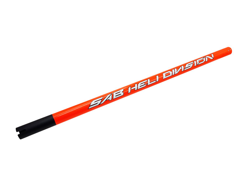 White/Orange Carbon Fiber Tail Boom - Raw 700 Nitro / Piuma